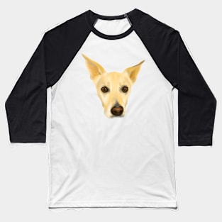 Super Cute White Dog Portrait Baseball T-Shirt